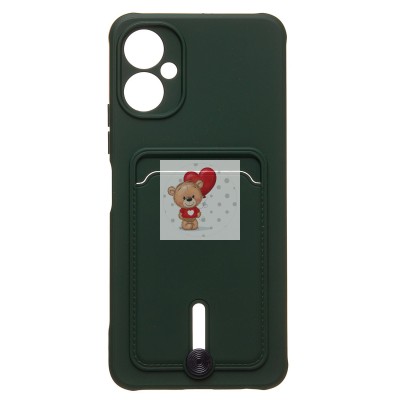 Чехол-накладка для Tecno Spark 9 Pro (темно-зеленый) - SC304 с картхолдером