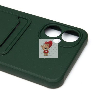 Чехол-накладка для Tecno Spark 9 Pro (темно-зеленый) - SC304 с картхолдером