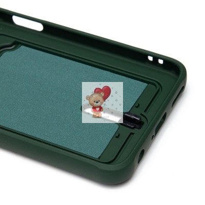 Чехол-накладка для Tecno Spark 9 Pro (темно-зеленый) - SC304 с картхолдером