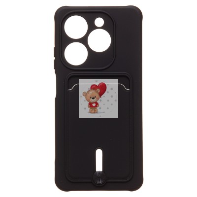 Чехол-накладка для Tecno Spark Go 2024 (черный) - SC304 с картхолдером