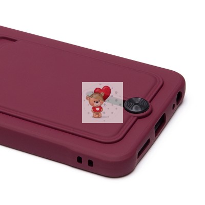 Чехол-накладка для Tecno Spark Go 2024 (бордовый) - SC304 с картхолдером