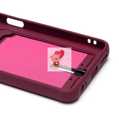 Чехол-накладка для Tecno Spark Go 2024 (бордовый) - SC304 с картхолдером