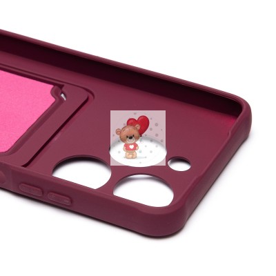 Чехол-накладка для Tecno Spark Go 2024 (бордовый) - SC304 с картхолдером