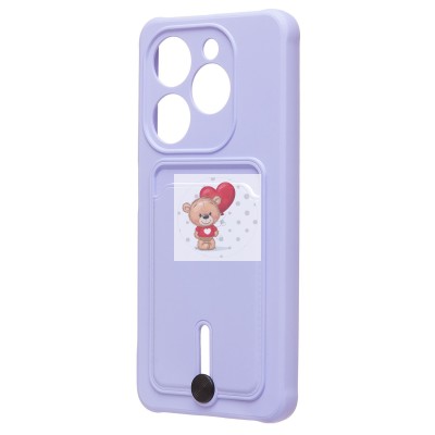 Чехол-накладка для Tecno Spark Go 2024 (светло-фиолетовый) - SC304 с картхолдером