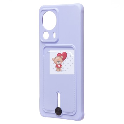 Чехол-накладка для Xiaomi 13 Lite (светло-фиолетовый) - SC304 с картхолдером