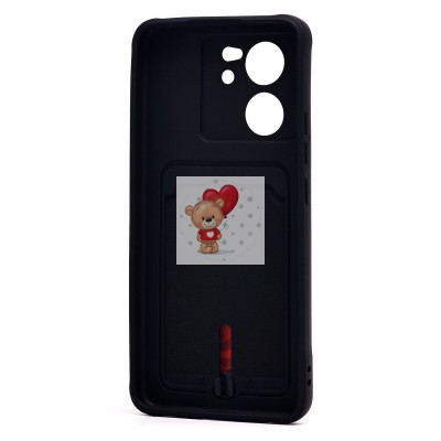 Чехол-накладка для Xiaomi 13T (черный) - SC304 с картхолдером