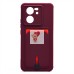 Чехол-накладка для Xiaomi 13T (бордовый) - SC304 с картхолдером