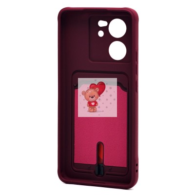 Чехол-накладка для Xiaomi 13T Pro (бордовый) - SC304 с картхолдером Чехол-накладка для Xiaomi 13T Pro (бордовый) - SC304 с картхолдером