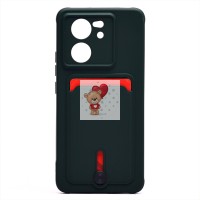 Чехол-накладка для Xiaomi 13T (темно-зеленый) - SC304 с картхолдером