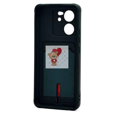 Чехол-накладка для Xiaomi 13T (темно-зеленый) - SC304 с картхолдером