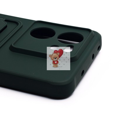 Чехол-накладка для Xiaomi 13T (темно-зеленый) - SC304 с картхолдером