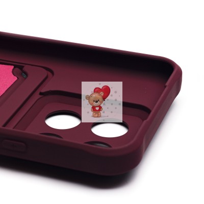 Чехол-накладка для Xiaomi 14 (бордовый) - SC304 с картхолдером Чехол-накладка для Xiaomi 14 (бордовый) - SC304 с картхолдером