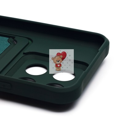 Чехол-накладка для Xiaomi 14 (темно-зеленый) - SC304 с картхолдером Чехол-накладка для Xiaomi 14 (темно-зеленый) - SC304 с картхолдером