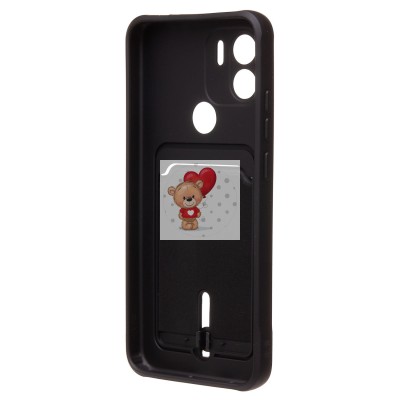 Чехол-накладка для Xiaomi Poco C50 (черный) - SC304 с картхолдером