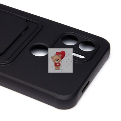 Чехол-накладка для Xiaomi Poco C50 (черный) - SC304 с картхолдером