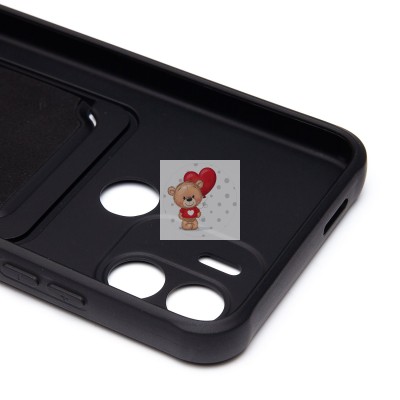 Чехол-накладка для Xiaomi Poco C50 (черный) - SC304 с картхолдером