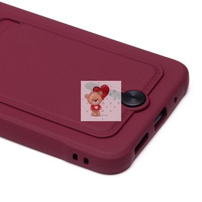 Чехол-накладка для Xiaomi Redmi 12C (бордовый) - SC304 с картхолдером