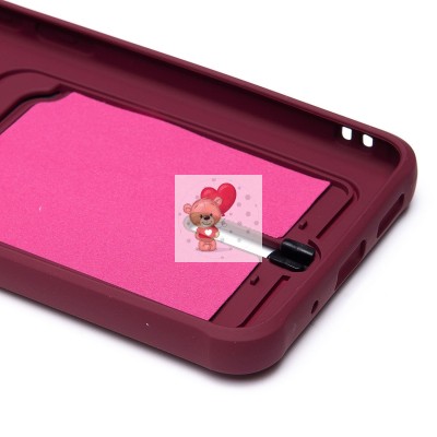 Чехол-накладка для Xiaomi Redmi 12C (бордовый) - SC304 с картхолдером