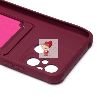 Чехол-накладка для Xiaomi Redmi 12C (бордовый) - SC304 с картхолдером