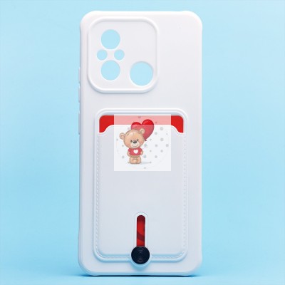 Чехол-накладка для Xiaomi Poco C55 (белый) - SC304 с картхолдером