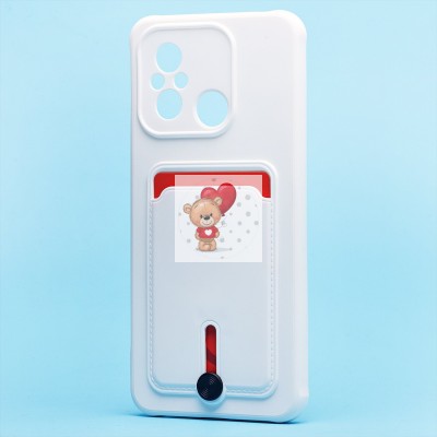 Чехол-накладка для Xiaomi Redmi 12C (белый) - SC304 с картхолдером