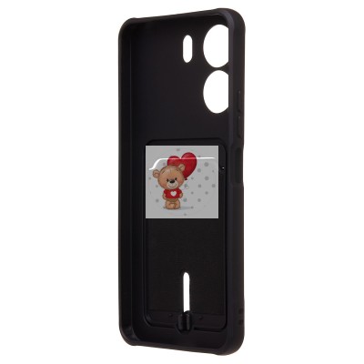 Чехол-накладка для Xiaomi Poco C65 (черный) - SC304 с картхолдером Чехол-накладка для Xiaomi Poco C65 (черный) - SC304 с картхолдером