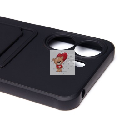 Чехол-накладка для Xiaomi Poco C65 (черный) - SC304 с картхолдером Чехол-накладка для Xiaomi Poco C65 (черный) - SC304 с картхолдером