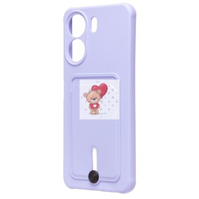 Чехол-накладка для Xiaomi Poco C65 (светло-фиолетовый) - SC304 с картхолдером