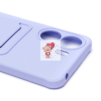 Чехол-накладка для Xiaomi Poco C65 (светло-фиолетовый) - SC304 с картхолдером