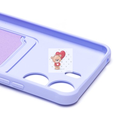 Чехол-накладка для Xiaomi Poco C65 (светло-фиолетовый) - SC304 с картхолдером