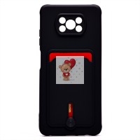 Чехол-накладка для Xiaomi Poco X3 (черный) - SC304 с картхолдером