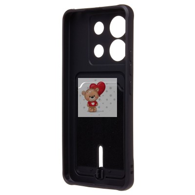 Чехол-накладка для Xiaomi Poco X6 5G (черный) - SC304 с картхолдером Чехол-накладка для Xiaomi Poco X6 5G (черный) - SC304 с картхолдером