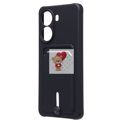 Чехол-накладка для Xiaomi Poco X7 Pro (черный) - SC304 с картхолдером