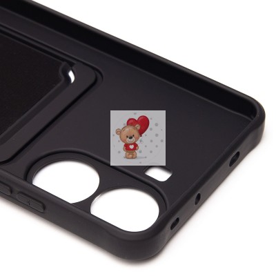 Чехол-накладка для Xiaomi Poco X7 Pro (черный) - SC304 с картхолдером