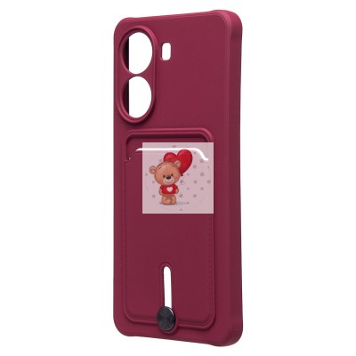 Чехол-накладка для Xiaomi Poco X7 Pro (бордовый) - SC304 с картхолдером