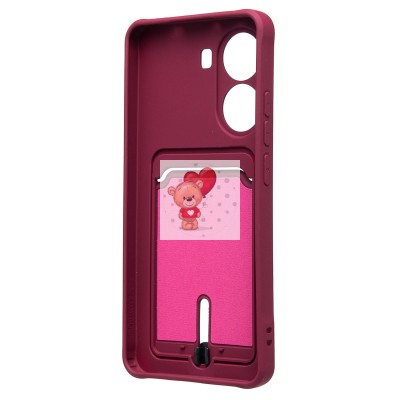 Чехол-накладка для Xiaomi Poco X7 Pro (бордовый) - SC304 с картхолдером