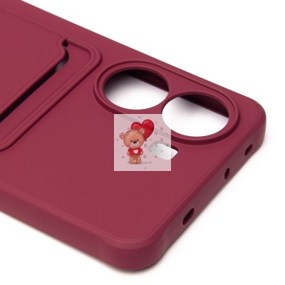 Чехол-накладка для Xiaomi Poco X7 Pro (бордовый) - SC304 с картхолдером