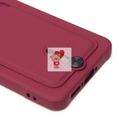 Чехол-накладка для Xiaomi Poco X7 Pro (бордовый) - SC304 с картхолдером