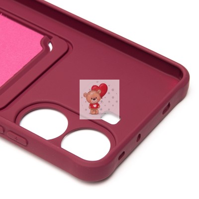 Чехол-накладка для Xiaomi Poco X7 Pro (бордовый) - SC304 с картхолдером