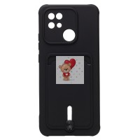 Чехол-накладка для Xiaomi Redmi 10C (черный) - SC304 с картхолдером