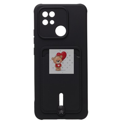Чехол-накладка для Xiaomi Redmi 10C (черный) - SC304 с картхолдером