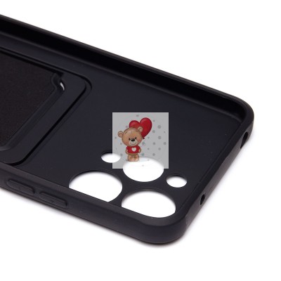 Чехол-накладка для Xiaomi Redmi 12 (черный) - SC304 с картхолдером Чехол-накладка для Xiaomi Redmi 12 (черный) - SC304 с картхолдером