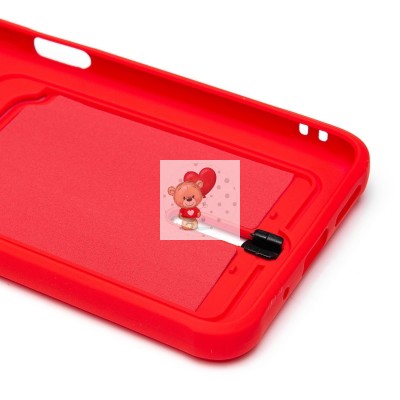 Чехол-накладка для Xiaomi Redmi 12 (красный) - SC304 с картхолдером