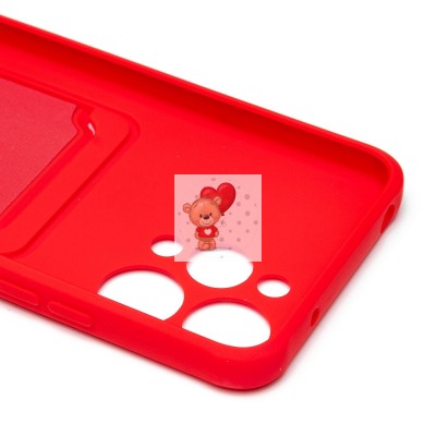 Чехол-накладка для Xiaomi Redmi 12 (красный) - SC304 с картхолдером