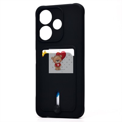 Чехол-накладка для Xiaomi Redmi 13 4G (черный) - SC304 с картхолдером