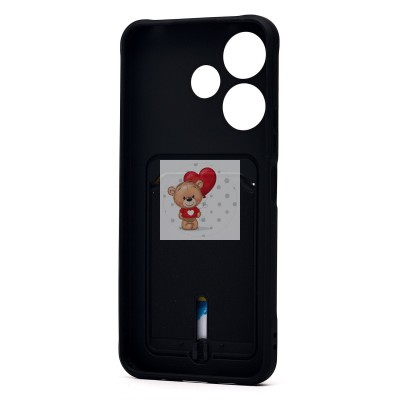 Чехол-накладка для Xiaomi Redmi 13 4G (черный) - SC304 с картхолдером