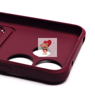 Чехол-накладка для Xiaomi Redmi 13 4G (бордовый) - SC304 с картхолдером