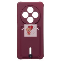 Чехол-накладка для Xiaomi Redmi 14C 4G (бордовый) - SC304 с картхолдером