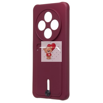 Чехол-накладка для Xiaomi Redmi 14C 4G (бордовый) - SC304 с картхолдером