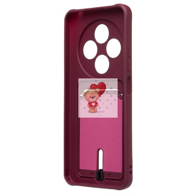 Чехол-накладка для Xiaomi Redmi 14C 4G (бордовый) - SC304 с картхолдером